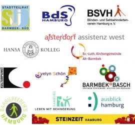 Arbeits-Gemeinschaft Barriere-freiheit in Barmbek-Süd Veranstalter Logos